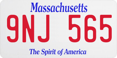 MA license plate 9NJ565