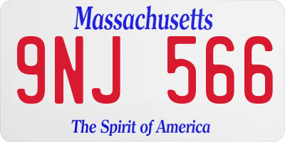 MA license plate 9NJ566