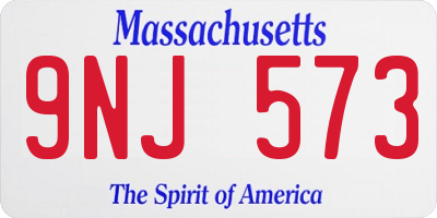MA license plate 9NJ573