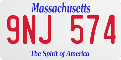 MA license plate 9NJ574