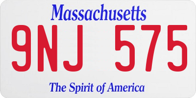 MA license plate 9NJ575