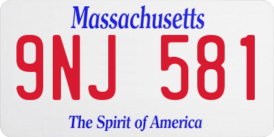 MA license plate 9NJ581