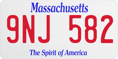 MA license plate 9NJ582