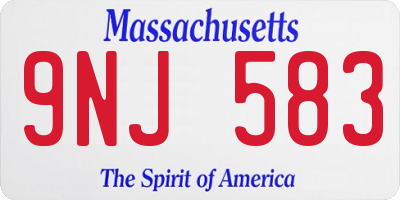 MA license plate 9NJ583