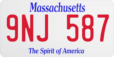 MA license plate 9NJ587