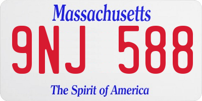 MA license plate 9NJ588