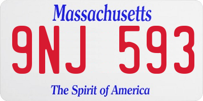 MA license plate 9NJ593