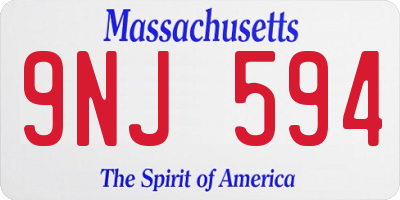 MA license plate 9NJ594