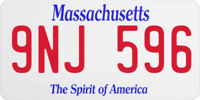 MA license plate 9NJ596