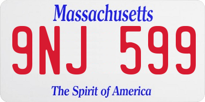 MA license plate 9NJ599
