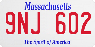 MA license plate 9NJ602