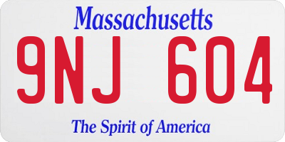 MA license plate 9NJ604