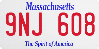 MA license plate 9NJ608