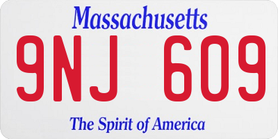 MA license plate 9NJ609
