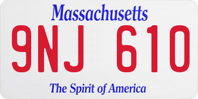 MA license plate 9NJ610
