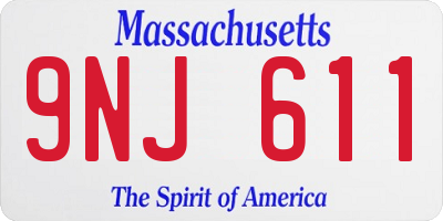 MA license plate 9NJ611
