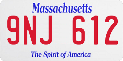 MA license plate 9NJ612