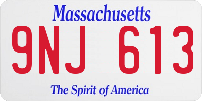 MA license plate 9NJ613