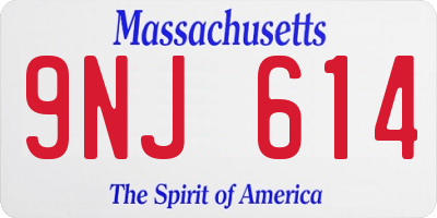 MA license plate 9NJ614