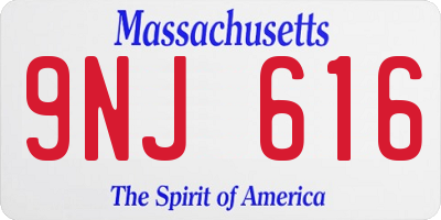 MA license plate 9NJ616