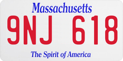 MA license plate 9NJ618