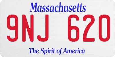 MA license plate 9NJ620