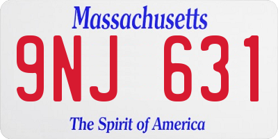 MA license plate 9NJ631