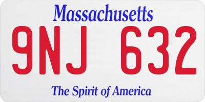 MA license plate 9NJ632