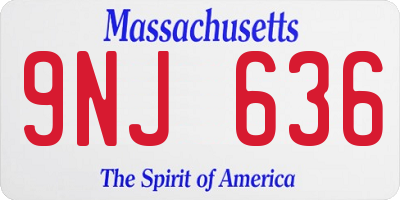 MA license plate 9NJ636