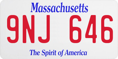 MA license plate 9NJ646