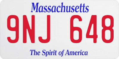 MA license plate 9NJ648