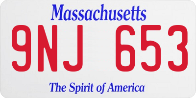 MA license plate 9NJ653