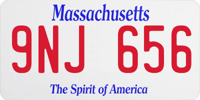 MA license plate 9NJ656