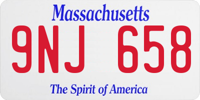 MA license plate 9NJ658