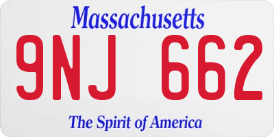 MA license plate 9NJ662