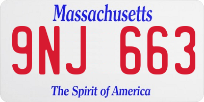 MA license plate 9NJ663