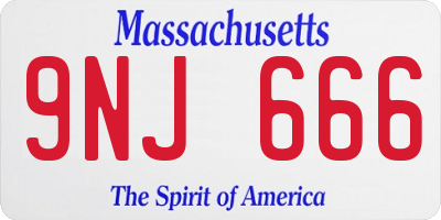 MA license plate 9NJ666