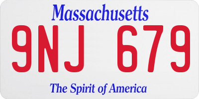 MA license plate 9NJ679