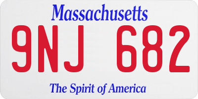 MA license plate 9NJ682