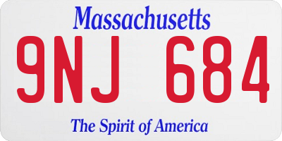 MA license plate 9NJ684