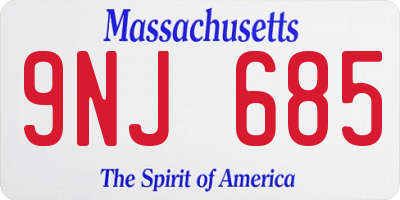 MA license plate 9NJ685