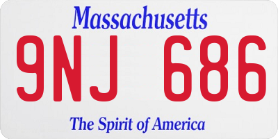 MA license plate 9NJ686
