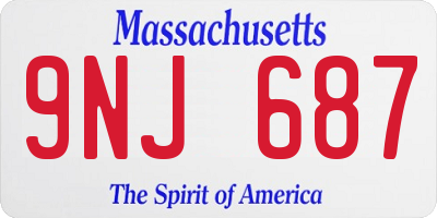 MA license plate 9NJ687