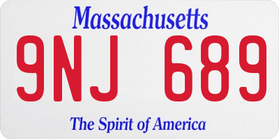MA license plate 9NJ689