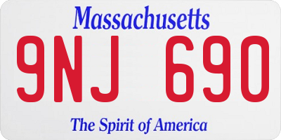 MA license plate 9NJ690