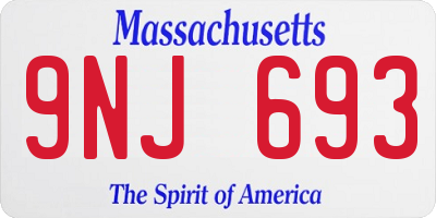 MA license plate 9NJ693