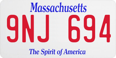 MA license plate 9NJ694
