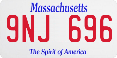MA license plate 9NJ696