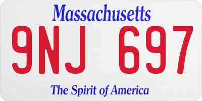 MA license plate 9NJ697