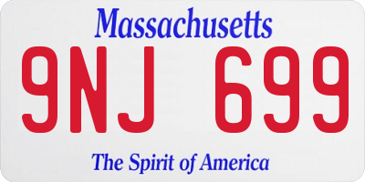 MA license plate 9NJ699